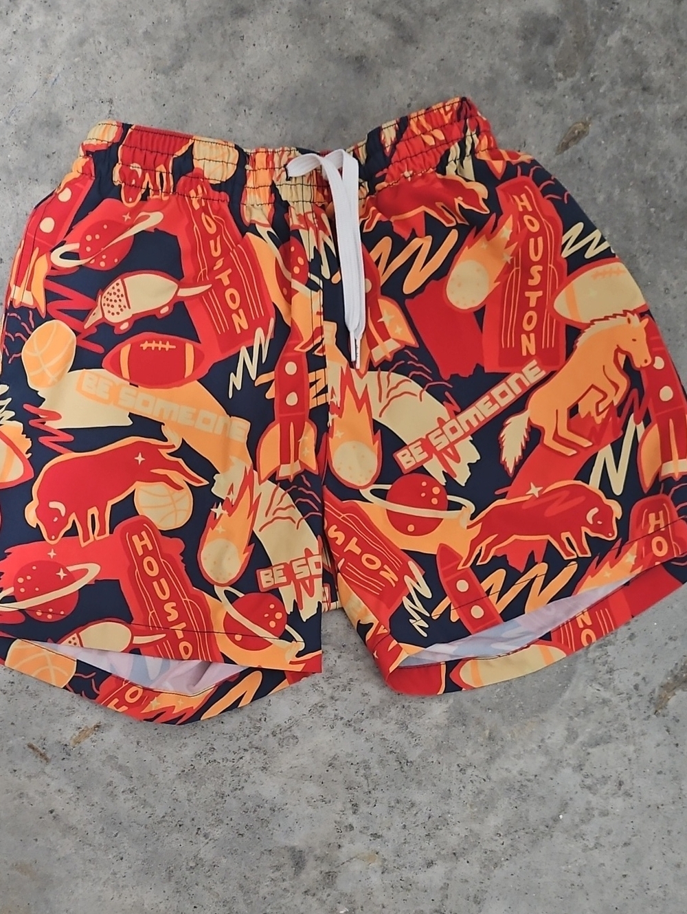 Chubbies Bright Orange Swim Shorts with Navy Trim